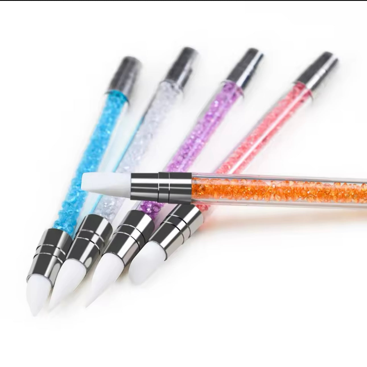 5Pcs/Set Sculpture Dotting Pen Nail Art Silicone Brush