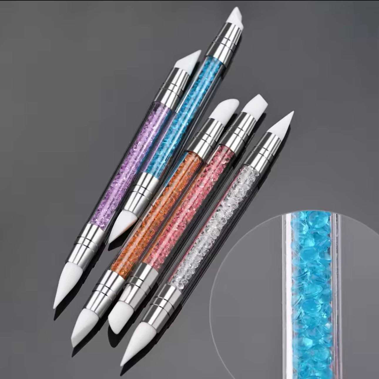 5Pcs/Set Sculpture Dotting Pen Nail Art Silicone Brush